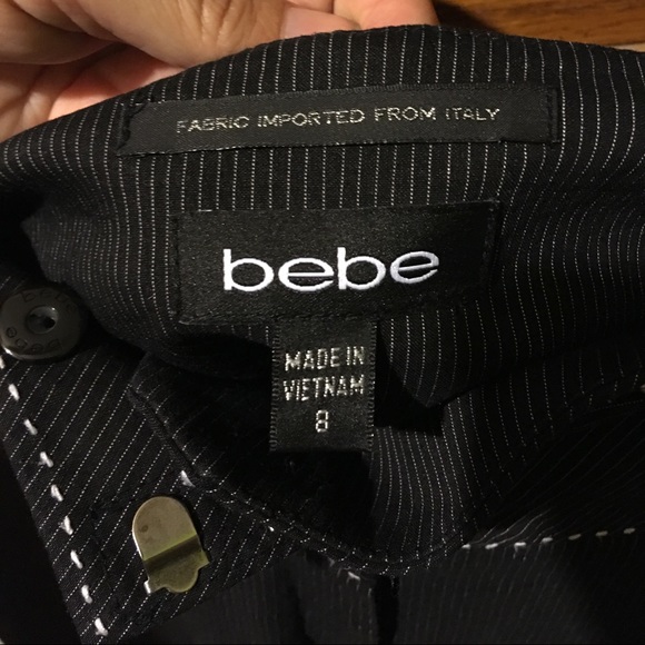 Bebe black pinstriped Capri slacks - Picture 5 of 6